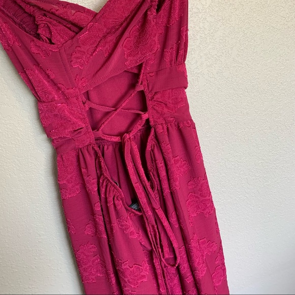 Wild Fable Size Small Fuchsia Pink Criss-Cross Tie Back Skater Dress NWT - Picture 5 of 14